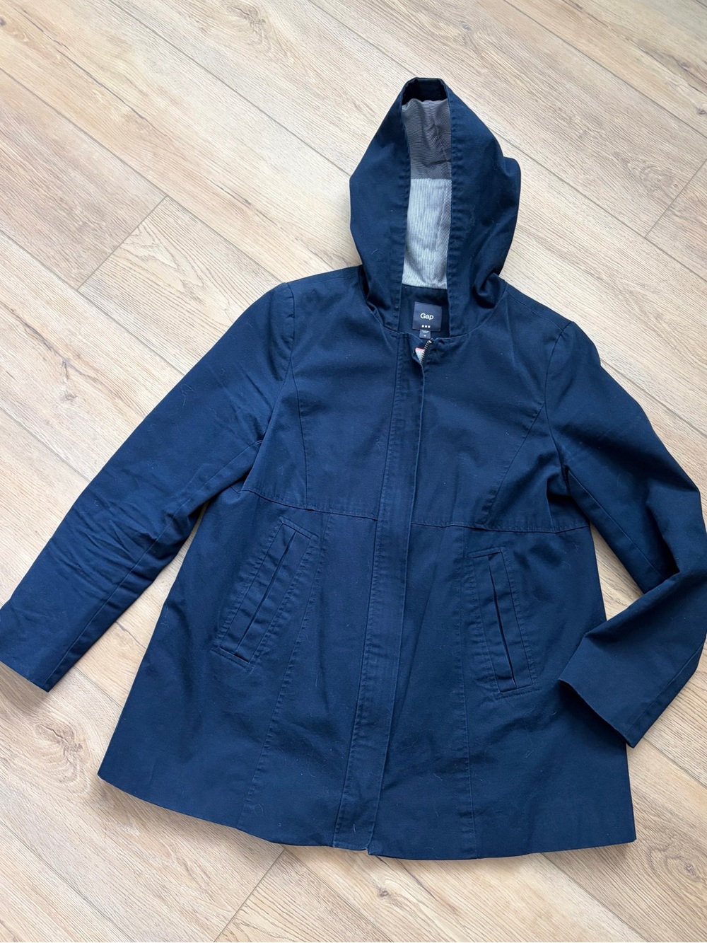 Women’s GAP Navy Hooded A-Line Swing Jacket